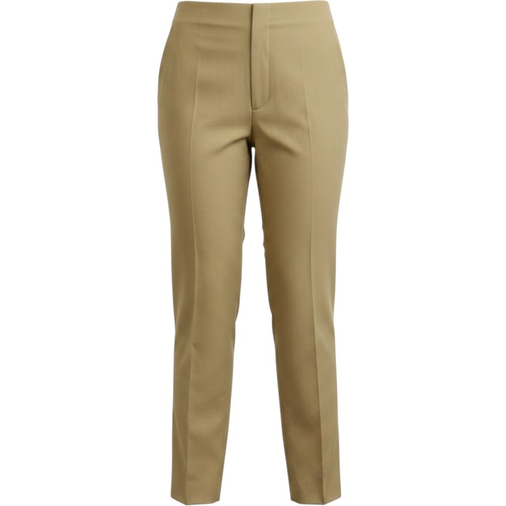 L.L.Bean Trousers Womens 16 M/Tall Khaki Tan Excellent Pleated Stretch Cotton